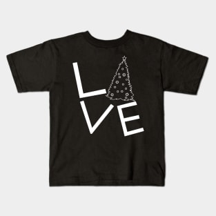 Love Christmas with Tree Line Drawing Kids T-Shirt